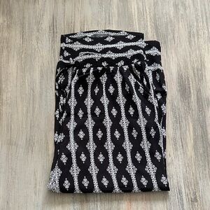 Falls Creek Black and White Patterned Wide Leg Pants